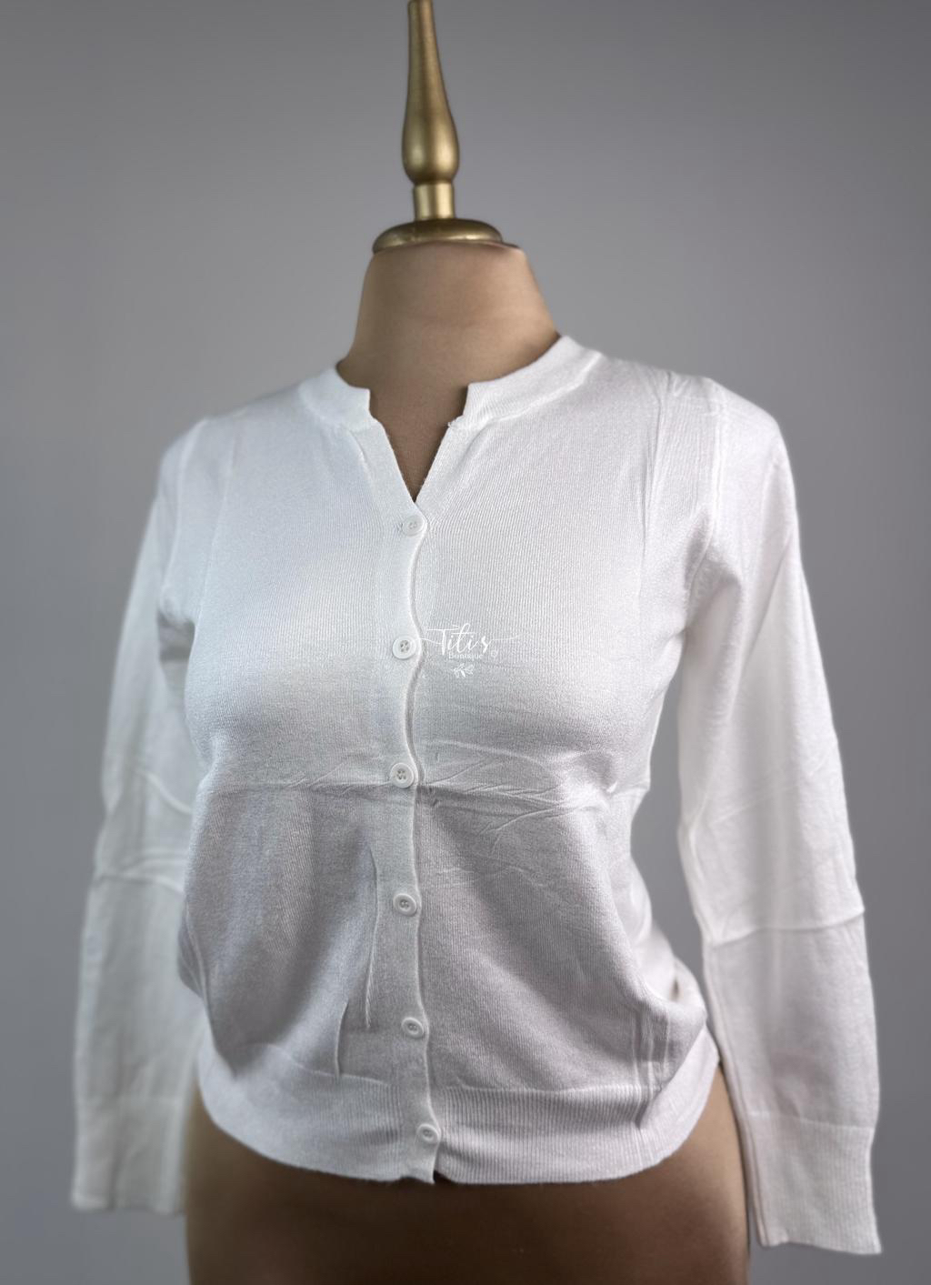 Suéter Botones Blanco 