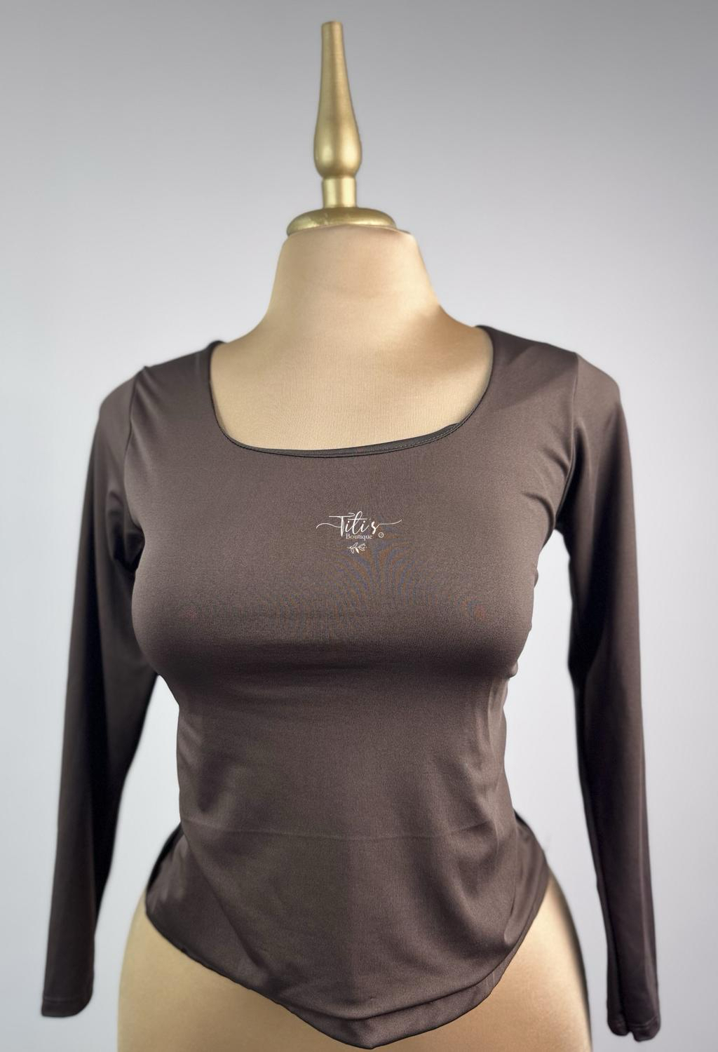 Blusa Manga Larga Café 