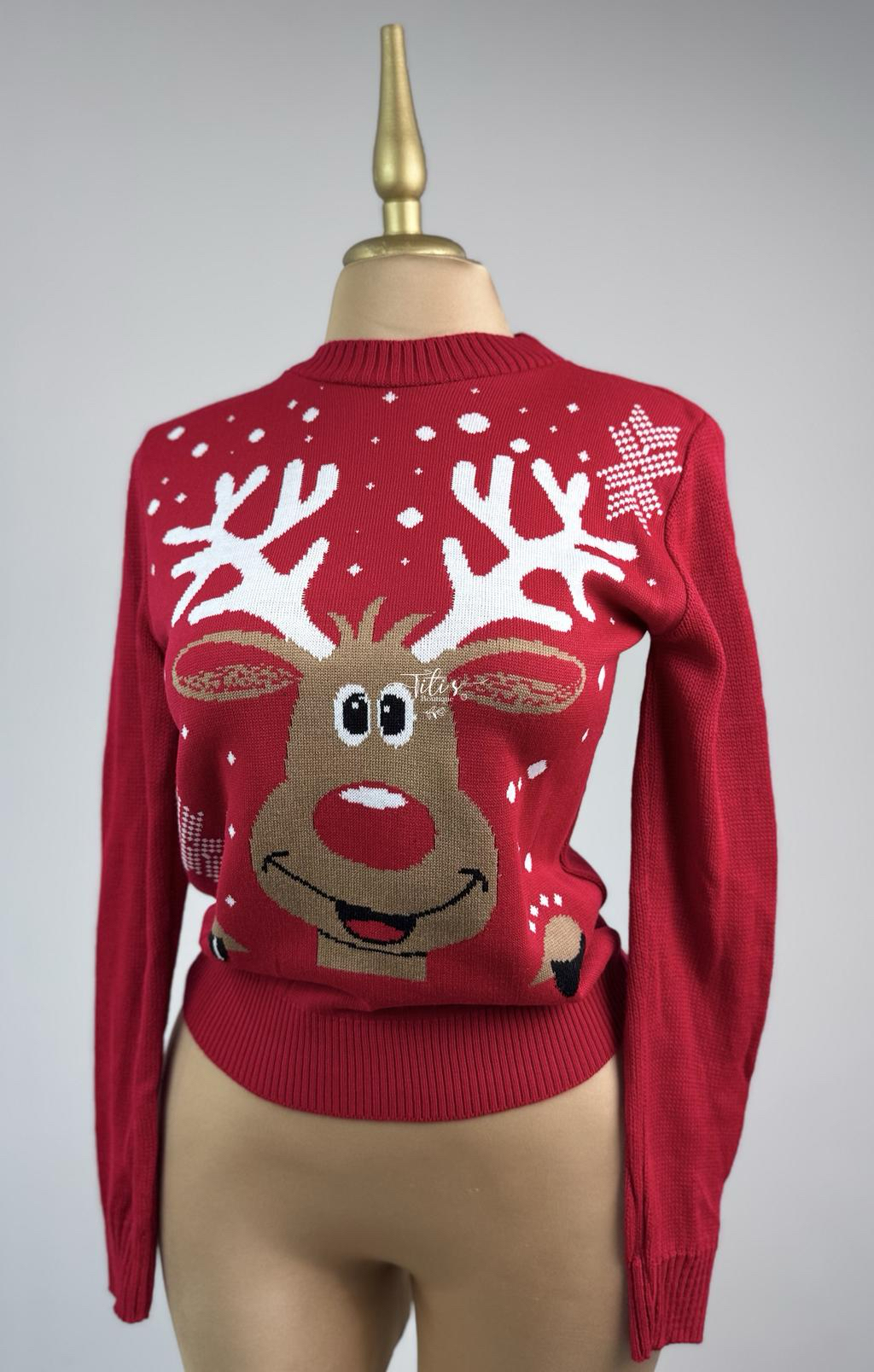 Suéter Navideño Reno3 Rojo