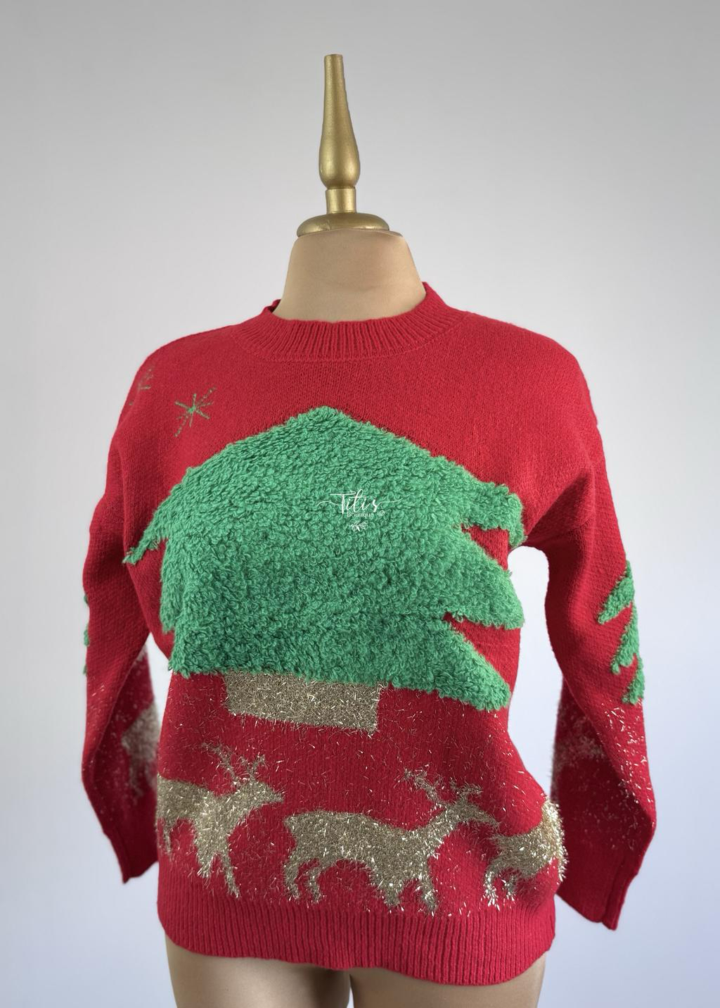 Suéter Navidad Pino Rojo