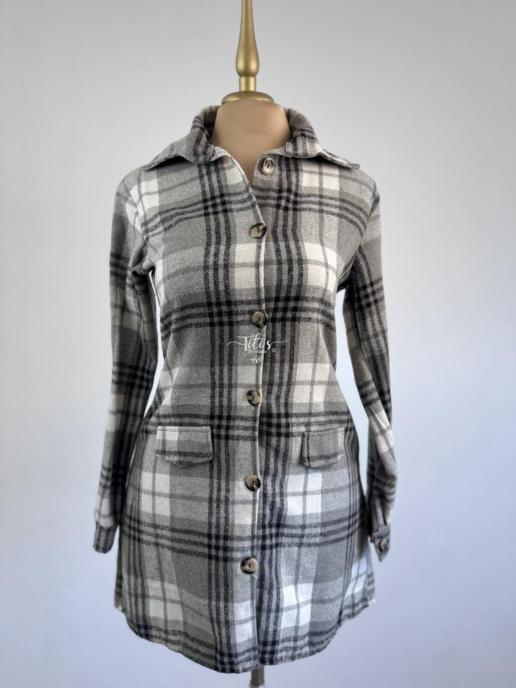 Saco Franela Negro Y Gris 