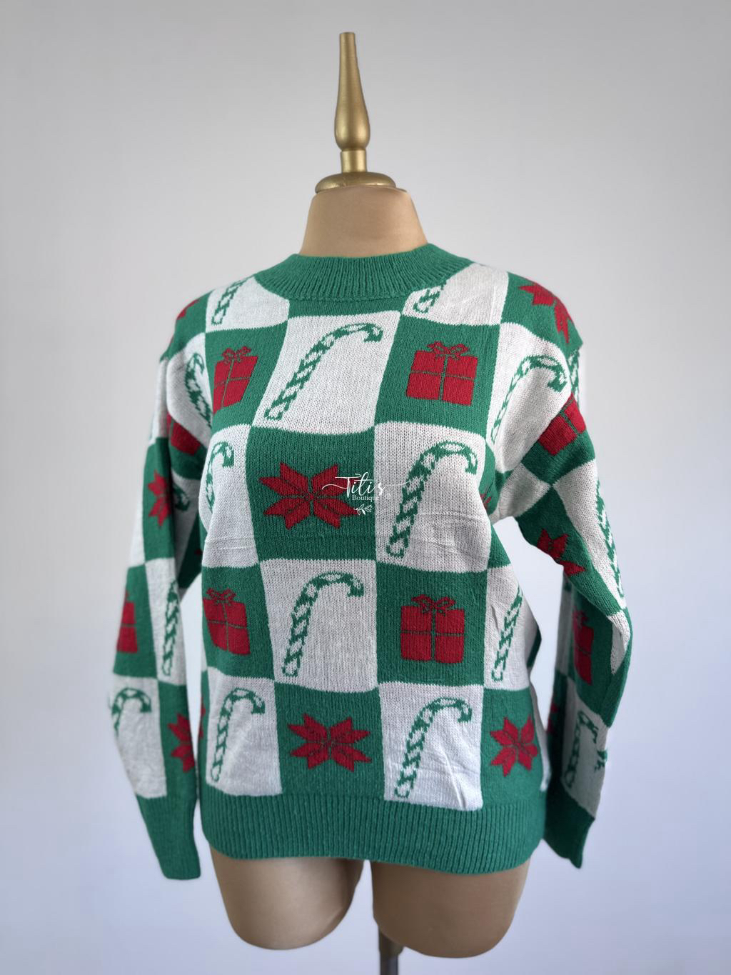 Suéter Navidad Regalos Verde