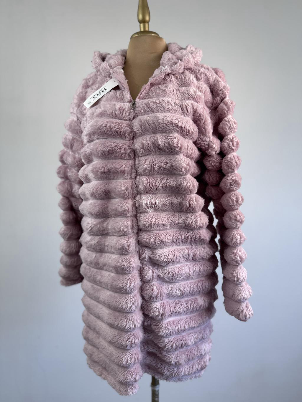 Saco Largo Peluche Rosa