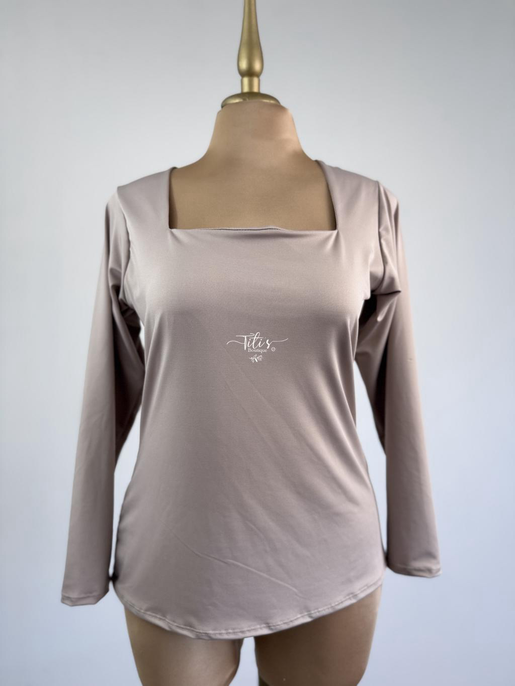Blusa Manga Larga Beige 