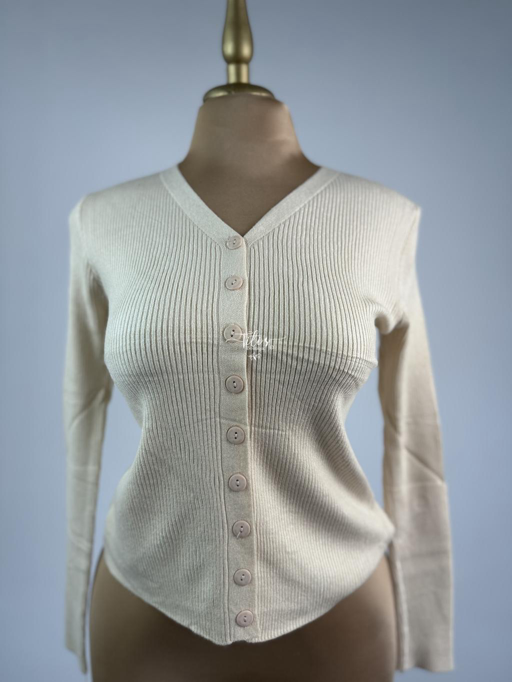 Suéter Botones Beige