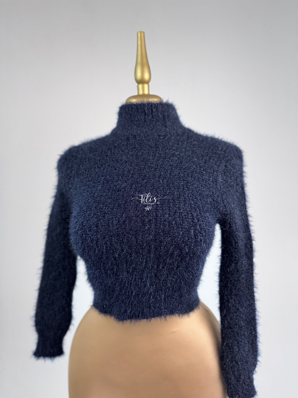 Sueter Corto Peluche Azul