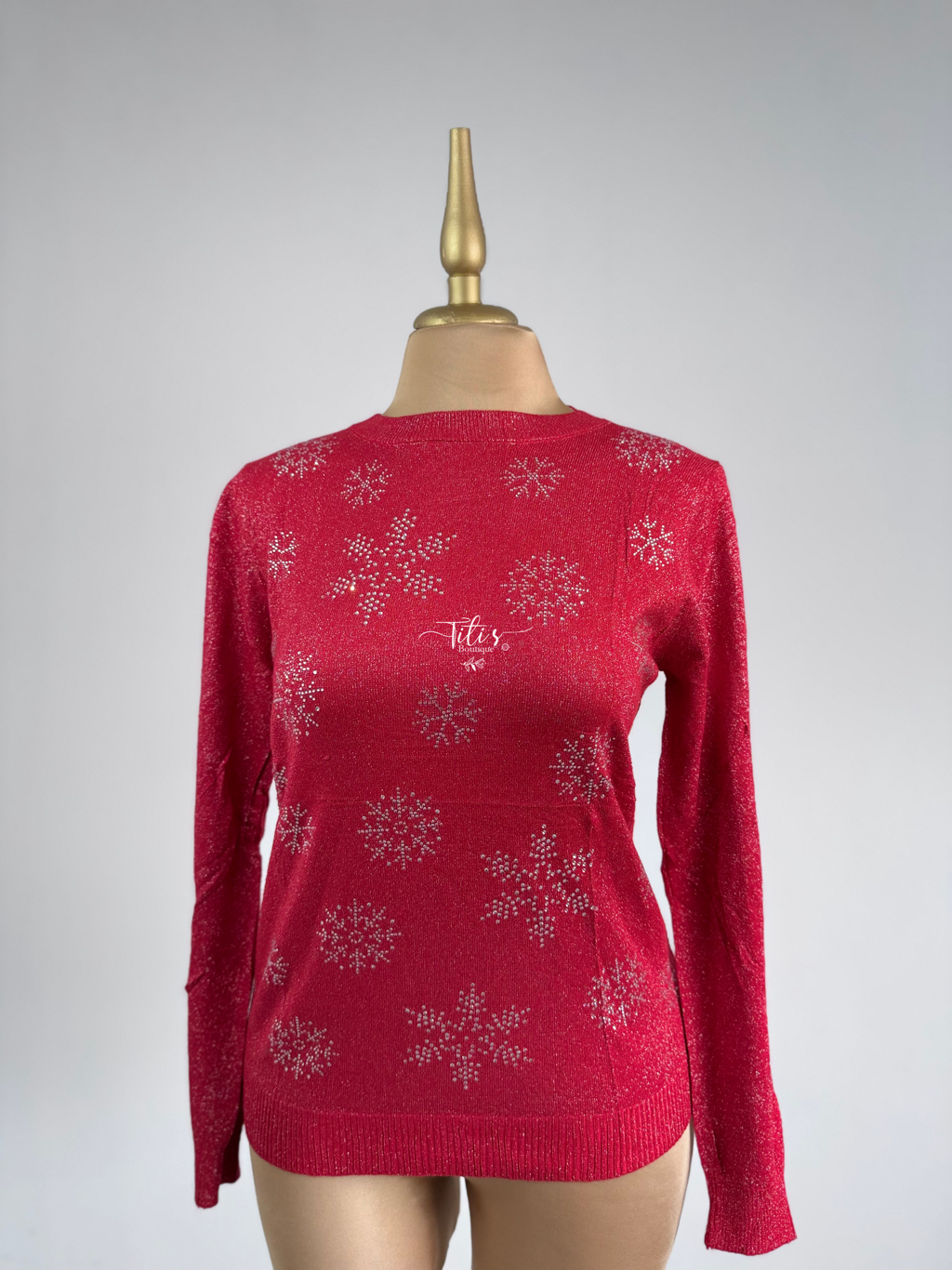 Suéter Brilloso Rojo