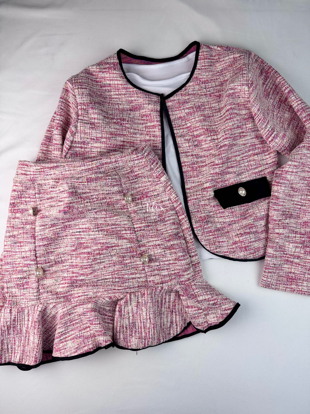 Conjunto Falda Saco 3pz Rosa Colores