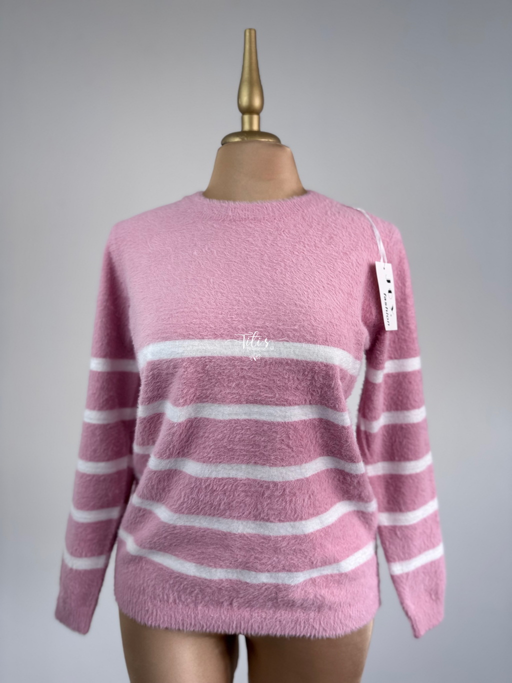 Suéter Rayas Rosa