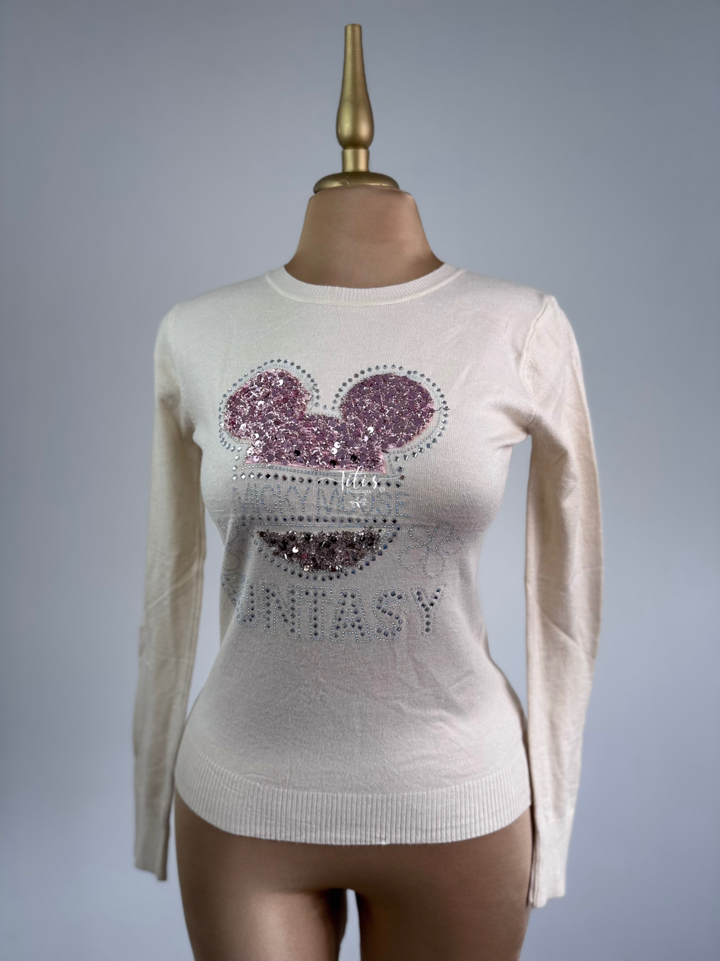 Suéter Micky Con Brillos Beige 