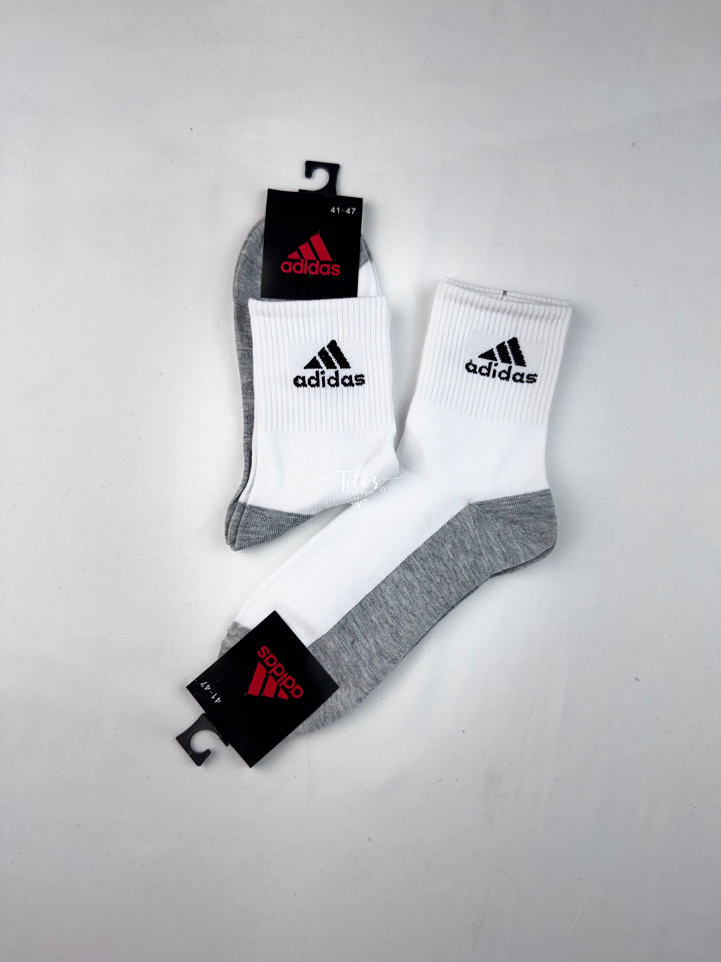 Calceta Largo Adidas Blanco Con Gris
