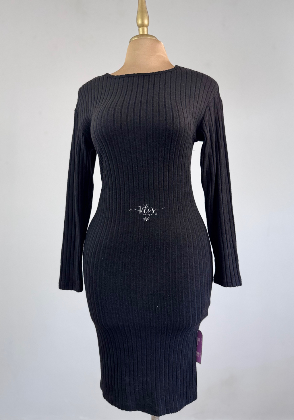 Vestido Manga Larga Negro