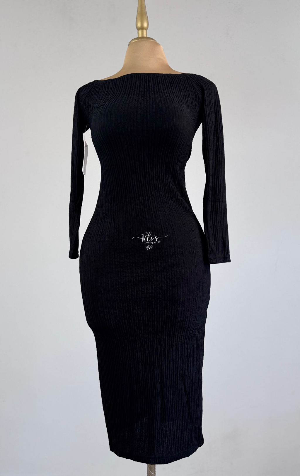 Vestido Sin Hombro Negro