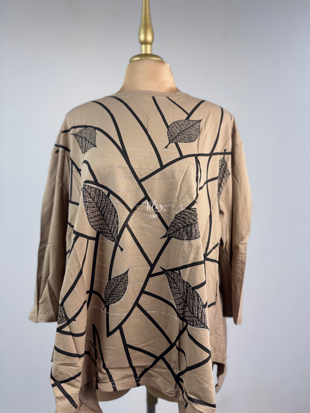 Blusa Estampado Manga Larga Café 