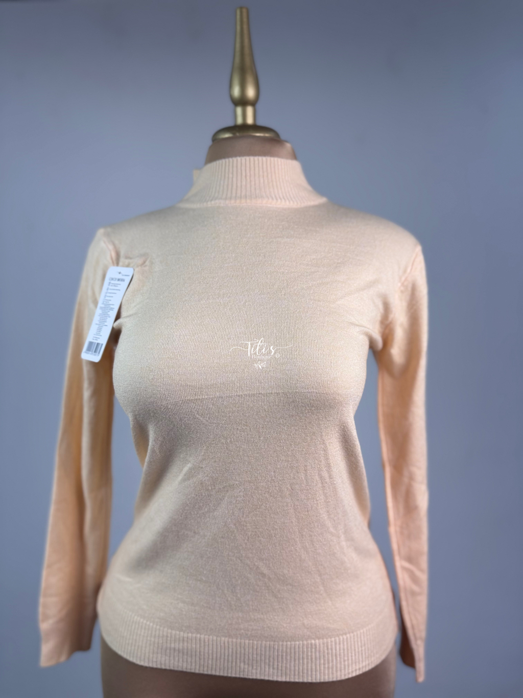 Blusa Cuello Manga Larga Beige