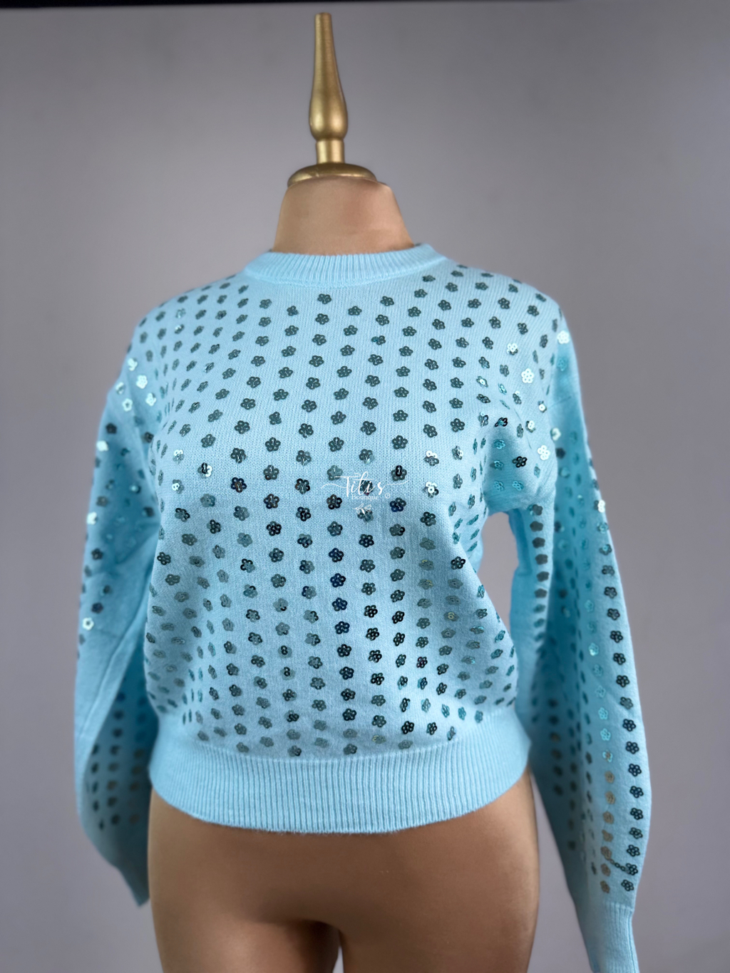 Suéter Lentejuela Celeste