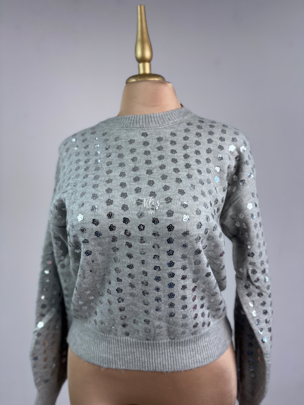 Suéter Lentejuela Gris
