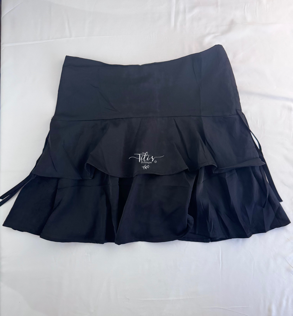 Falda Olanes Negro 