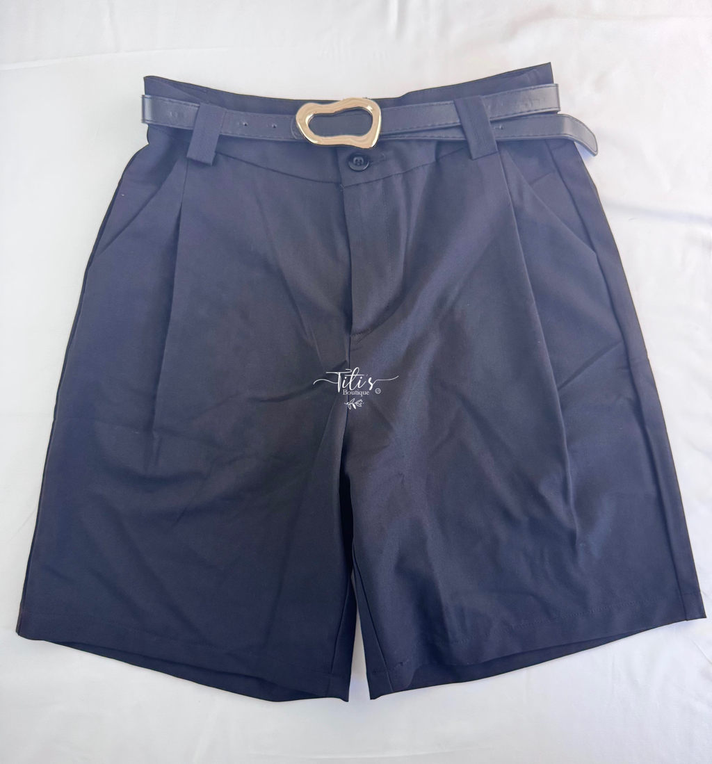 Shorts Vestir Largo Negro  