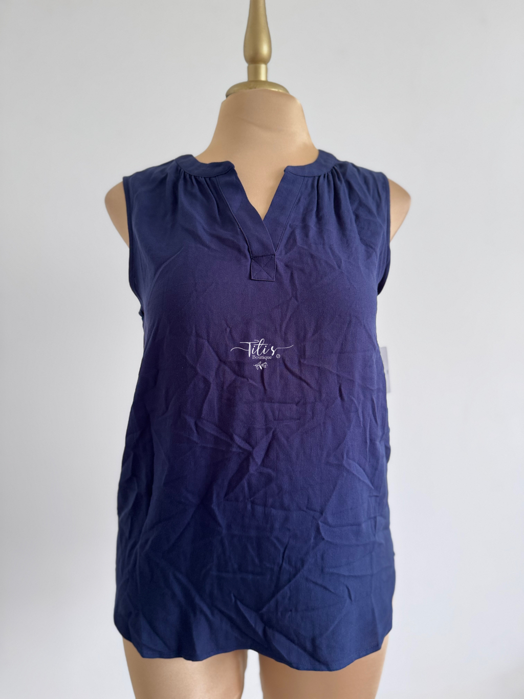 Blusa Sin Mangas Azul