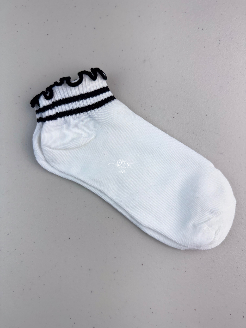 Calceta Blanco Y Negro 