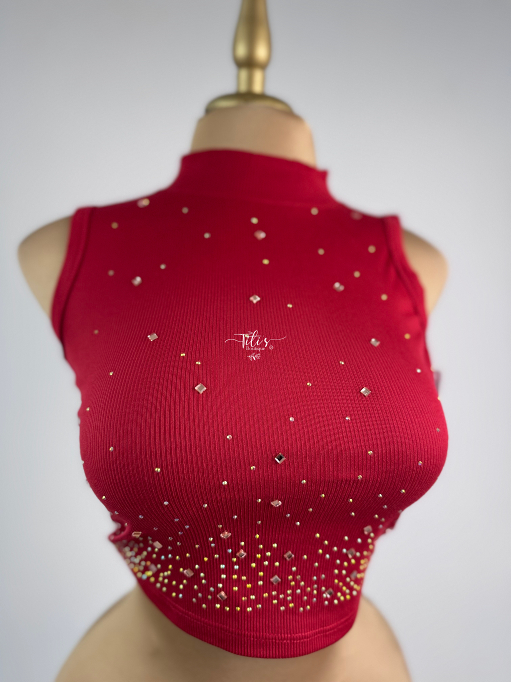 Blusa Corta Halter Rojo
