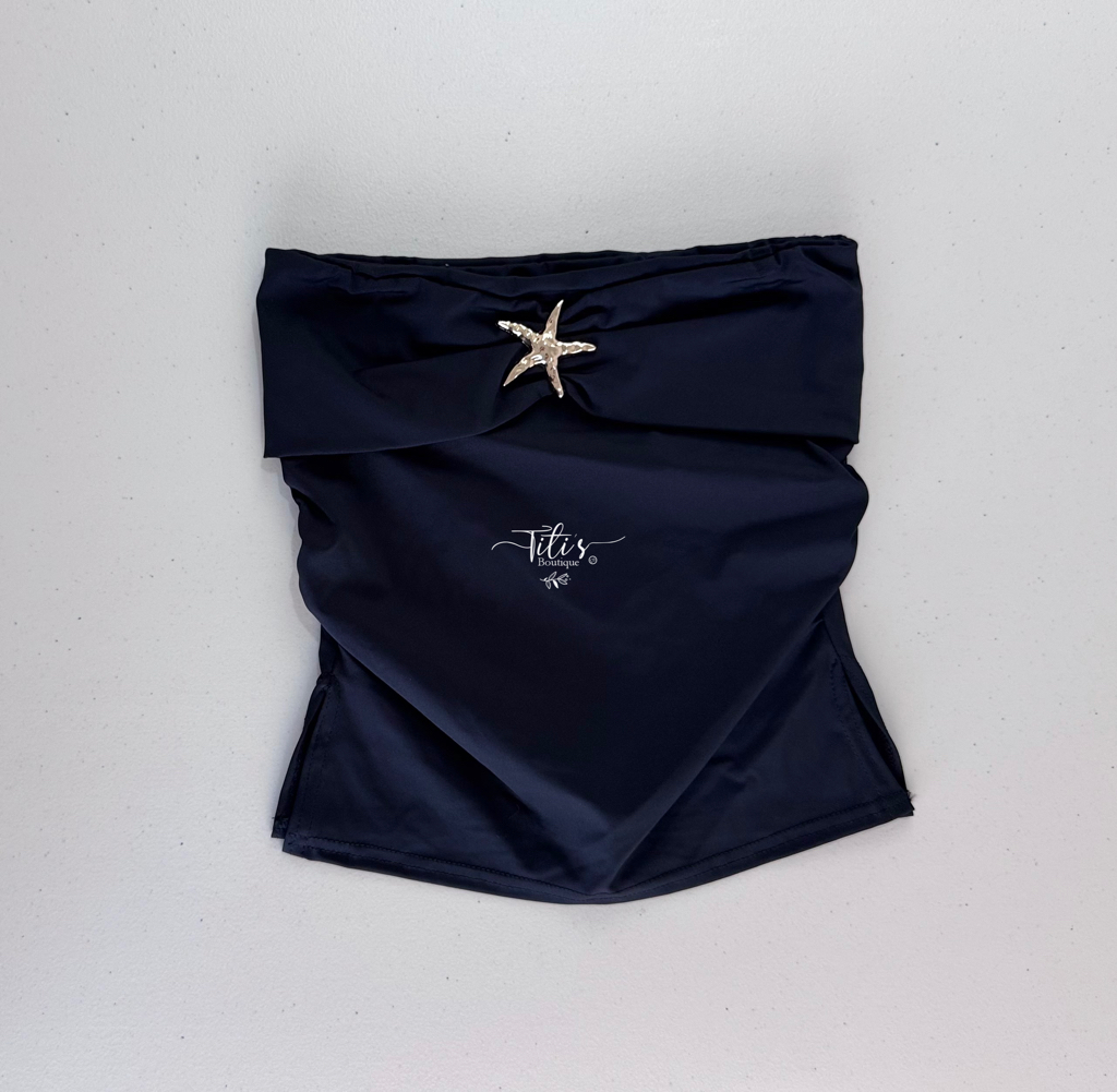 Blusa Strapless Estrella De Mar Negro